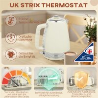 Wasserkocher- und Toaster-Set, 1,7 L, 2200W, Strix...