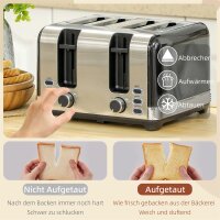 Wasserkocher- und Toaster-Set, 7 Bräunungsstufen,...