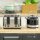 Wasserkocher- und Toaster-Set, 7 Bräunungsstufen, 1,7 L, Kunststoff, Edelstahl, Schwarz