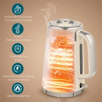 2200W, 1,7L Wasserkocher mit Schnellkochfunktion,...