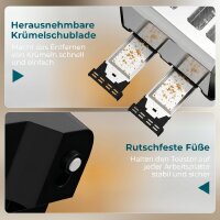 4-Scheiben-Toaster mit 7 Bräunungsstufen, Aufwärm-, Auftau- und Abbruchfunktion