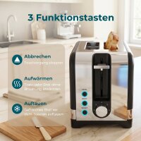 2-Scheiben-Toaster mit 7 Bräunungsstufen,...