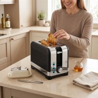 2-Scheiben-Toaster mit 7 Bräunungsstufen, Aufwärm-/Auftau-/Abbruchfunktionen, Wärmerost, 930 W