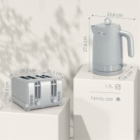 Wasserkocher- und Toaster-Set, 1,7L 2200W...