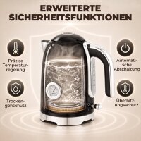 Wasserkocher und Toaster Set mit Thermometer, 1,7 l, 2200...