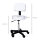 Rollhocker höhenverstellbar mit Rückenlehne Drehhocker 72-84 cm Arbeitshocker 360° drehbar Bürohocker für Büro Salon Massage Spa Weiß