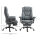Bürostuhl Ergonomischer Chefsessel 360° Drehbar Computerstuhl höhenverstellbar mit Kopfstütze und gepolsterte Armlehnen mit Fußstütze Kunstleder 68 x 80 x 120–126 cm