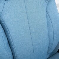Bürostuhl Computerstuhl Drehstuhl höhenverstellbar Wippfunktion mit Kopfstütze und gepolsterte Armlehnen Ergonomisch Hellblau Leinen 66 x 75 x 110–120 cm