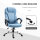 Bürostuhl Computerstuhl Drehstuhl höhenverstellbar Wippfunktion mit Kopfstütze und gepolsterte Armlehnen Ergonomisch Hellblau Leinen 66 x 75 x 110–120 cm