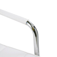 Bürostuhl im Retrodesign, höhenverstellbar, 5 Rollen, 52,5 cm x 54 cm x 99 cm, Weiß