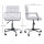 Bürostuhl im Retrodesign, höhenverstellbar, 5 Rollen, 52,5 cm x 54 cm x 99 cm, Weiß
