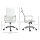 Bürostuhl ergonomischer Schreibtischstuhl mit Wippfunktion Chefsessel höhenverstellbarer Drehstuhl gepolstert Kunstleder Schaumstoff Weiß 54 x 62 x 104-114 cm