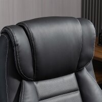 Bürostuhl mit Massage höhenverstellbarer Chefsessel ergonomischer Drehstuhl Gamingstuhl Computerstuhl Massage Sessel 6 Vibrationspunkte Leinen-Gefühl einstellbar Schwarz 66 x 78 x 112-120 cm