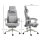 Bürostuhl, Ergonomischer Schreibtischstuhl mit Kopfkissen, Lendenkissen, höhenverstellbar Gamingstuhl mit Fußstütze, hoher Rückenlehne, Grau 62 x 68 x 117-127 cm
