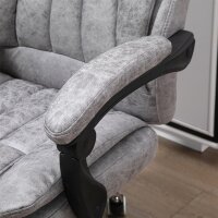 Bürostuhl mit Massagefunktion, Ergonomischer Schreibtischstuhl mit Heizfunktion, Liegefunktion, Höhenverstellbarer Drehstuhl mit Fußstütze, Seitentasche, Grau