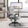 Bürostuhl mit Massagefunktion Ergonomischer Chefsessel mit Heizfunktion, Liegefunktion, Wippfunktion Höhenverstellbar 360° Drehbar Computerstuhl mit Seitentasche, Samtoptik, Grau