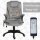 Bürostuhl mit Massagefunktion Ergonomischer Chefsessel mit Heizfunktion, Liegefunktion, Wippfunktion Höhenverstellbar 360° Drehbar Computerstuhl mit Seitentasche, Samtoptik, Grau