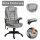 Bürostuhl mit Massagefunktion Ergonomischer Chefsessel mit Heizfunktion, Liegefunktion, Wippfunktion Höhenverstellbar 360° Drehbar Computerstuhl mit Seitentasche, Samtoptik, Grau