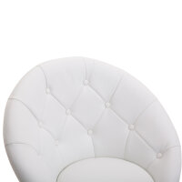 Sessel Wohnzimmer Loungesessel Relaxsessel mit Stahlbasis Lesesessel aus Kunstleder, Polstersessel für Schlafzimmer Weiß
