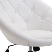 Sessel Wohnzimmer Loungesessel Relaxsessel mit Stahlbasis Lesesessel aus Kunstleder, Polstersessel für Schlafzimmer Weiß