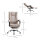 Bürostuhl Drehstuhl mit Liegefunktion Fußstütze Bürosessel Sitzhöhenverstellung Stuhl Schreibtischstuhl Mikrofaser Kunststoff Metall Nylon Beige+Schwarz+Silber 63 x 71 x 110-118 cm