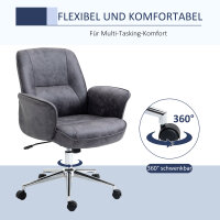 Bürostuhl, Schreibtischstuhl, höhenverstellbar, Wippfunktion, drehbar, Stahl, dunkelgrau, 67 x 69 x 102cm