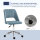 Schreibtischstuhl, Höhenverstellbar Homeoffice Stuhl ohne Armlehne, drehbar Bürostuhl mit Samtoptik, Ergonomisch Schminkstuhl für Schlafzimmer, Arbeitszimmer, Blau