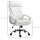 Bürostuhl, ergonomischer Schreibtischstuhl, höhenverstellbarer Drehstuhl mit Wippfunktion, Rautenmuster, Kunstleder, gepolsterter Chefsessel, Weiß