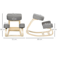 Kniestuhl, ergonomischer Sitzhocker, Polsterhocker...