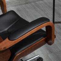 Bürostuhl Ergonomischer Schreibtischstuhl mit Hoher Rückenlehne, Abnehmbarer Kopfstütze für Home-Office Schwarz