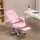 Bürostuhl mit Fußstütze, verstellbare Rückenlehne, höhenverstellbar, 5 Rollen, Rosa + Weiß