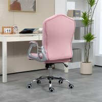 Bürostuhl, neigbare Lehne, höhenverstellbar, Samtoptik, bis 120 kg, Rosa