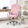 Bürostuhl, neigbare Lehne, höhenverstellbar, Samtoptik, bis 120 kg, Rosa