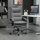 Bürostuhl mit Massagefunktion, Heizfunktion, Fernbedienung, ausfahrbare Fußstütze, neigbar, grau