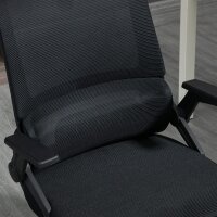 Bürostuhl Schreibtischstuhl Office-Stuhl, höhenverstellbar, 1 Kopfstütze, 60 x 61 x 121,5 cm. Schwarz