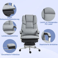Bürostuhl, ergonomisch, verstellbar, 63x71x123-129cm, Hellgrau/Schwarz