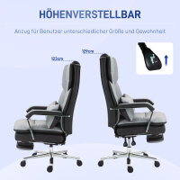 Bürostuhl, ergonomisch, verstellbar, 63x71x123-129cm, Hellgrau/Schwarz
