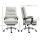 Bürostuhl mit Massagefunktion, beheizbar, neigbar, Kunstleder, 65x72x109-117cm, Cremeweiß