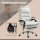 Bürostuhl mit Massagefunktion, beheizbar, neigbar, Kunstleder, 65x72x109-117cm, Cremeweiß
