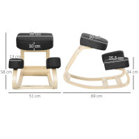 Kniestuhl, ergonomischer Sitzhocker, Polsterhocker...