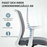 Schreibtischstuhl, drehbar, rollbar, Netzrücken, Schaumstoffkissen, Grau