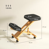 Kniestuhl Ergonomischer Kniehocker mit Rollen Sitzhocker...