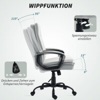 Bürostuhl, Schreibtischstuhl, Kippfunktion, höhenverstellbar, bis 120 kg, Grau