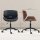 Homeoffice Stuhl aus Kunstleder höhenverstellbar Drehstuhl bis 135 kg belastbar 52 x 54 x 74-84 cm Schwarz+Walnussbraun