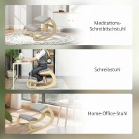 Ergonomischer, schaukelnder Kniehocker für Homeoffice, zur Verbesserung der Körperhaltung, Hellgrau