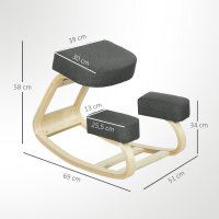 Kniestuhl, ergonomischer Sitzhocker, Polsterhocker...