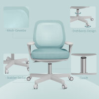 Bürostuhl, Ergonomisch Schreibtischstuhl mit Drehfunktion, Höhenverstellbar 55 x 48 x 82,5-94,5 cm Grün
