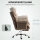 Ergonomischer Bürostuhl, neigbare Rückenlehne, Fußstütze, weicher Stoff, Hellbraun