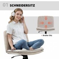 Homeoffice Stuhl Schreibtischstuhl mit Leinenoptik...