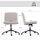 Homeoffice Stuhl Schreibtischstuhl mit Leinenoptik Höhenverstellbar Schneidersitz Drehstuhl mit Wippfunktion, Beige